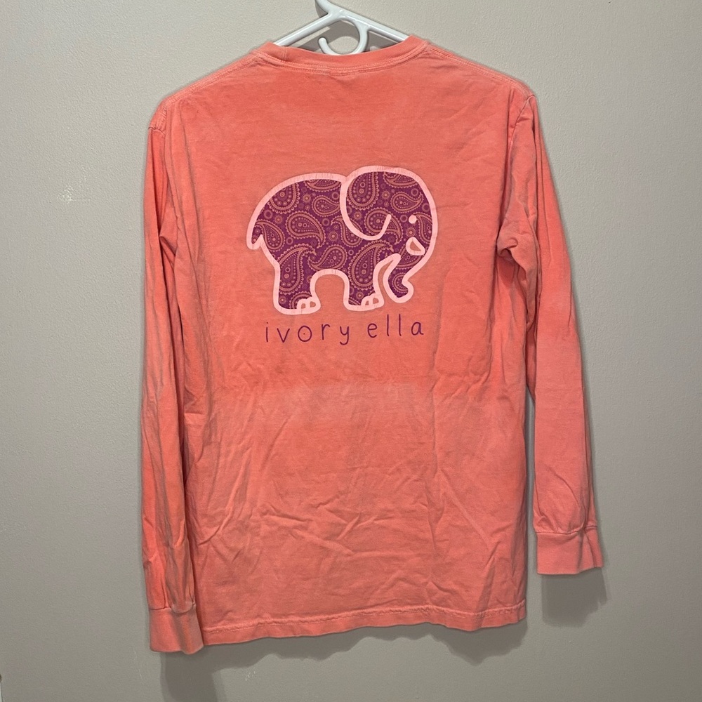 IVORY ELLA- long sleeve y shirt coral size small